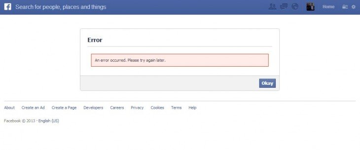 Apparent issue with Facebook Connect is dragging people from around the web to a moot error page