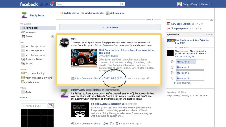 Facebook Edgerank News Feed