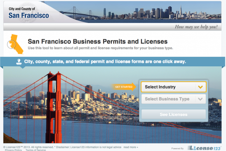 San Francisco partners with License123 to give business owners an easy license and permit resource