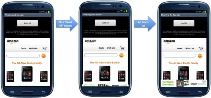 floating ad sample 730x341 Amazon introduces Mobile Ads API, offering in app advertising to U.S. viewers of any Android app