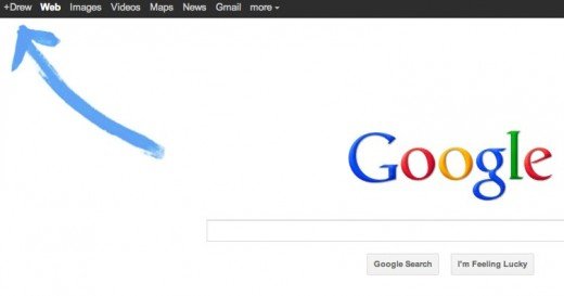 Google draws a big blue Google+ ad on its homepage