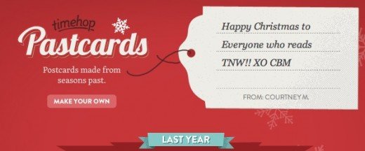 Make Christmas Cards from Facebook, Foursquare and Instagram memories with PastCards