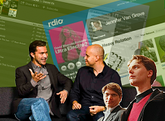 Spotify co-founders Daniel Ek and Martin Lorentzon, Rdio backers Niklas Zennstrom and Janus Friis