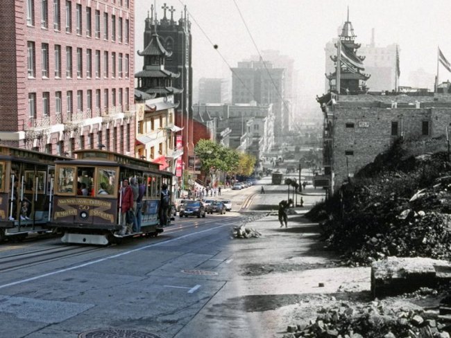 San Francisco Photos From The 1906 Earthquake Versus Present Day
