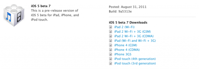 Apple Releases iOS 5 Beta 7 To Developers