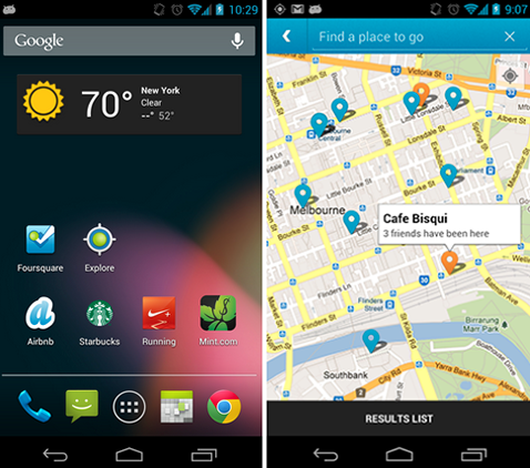 Foursquare Offers Up A Shortcut To The “Explore” Tab For Android Users
