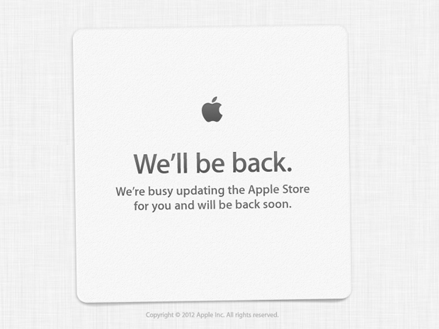 And Now The Apple Store Is Down Just Hours Before iPhone 5 Pre-Orders Begin (AAPL)
