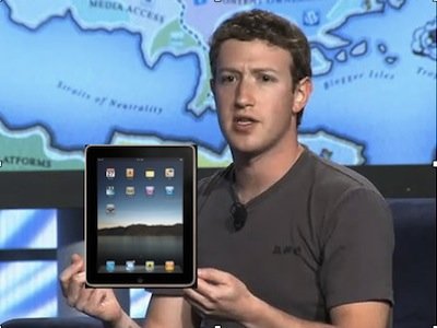 Zuckerberg holds iPad