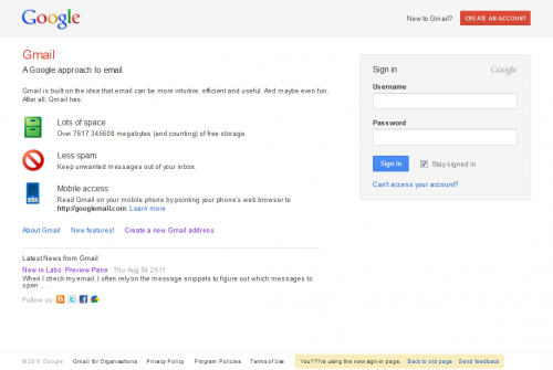Google’s new sign-in page. Try it now.