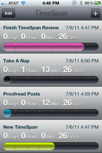 TimeSpan for iPhone is a beautiful way to count down to milestones