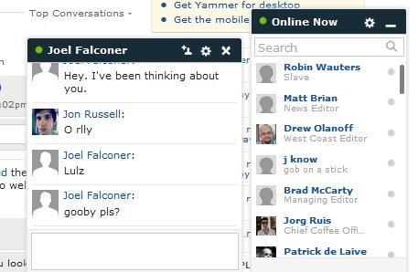 Microsoft-owned Yammer quietly introduces Facebook-like live chat feature